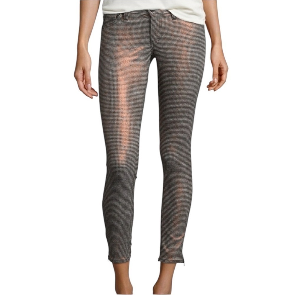 AG Glitter Houndstooth The Legging Ankle Zip Super Skinny Zip Size 29R
